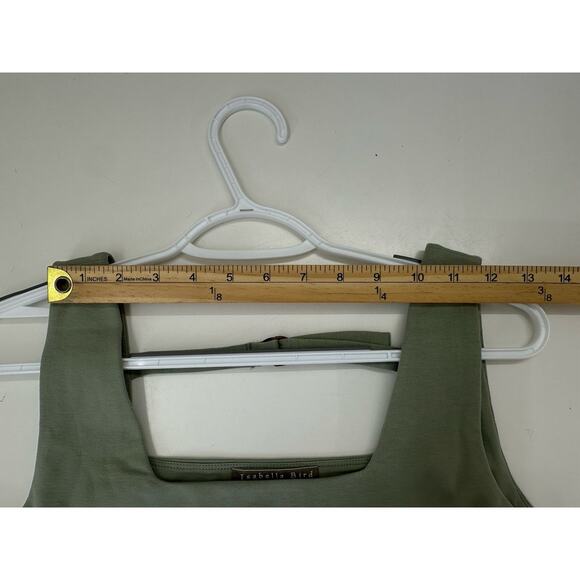 Isabella Bird Womens Tank Top Size Medium Green Back Strap Square Neck - Picture 6 of 10